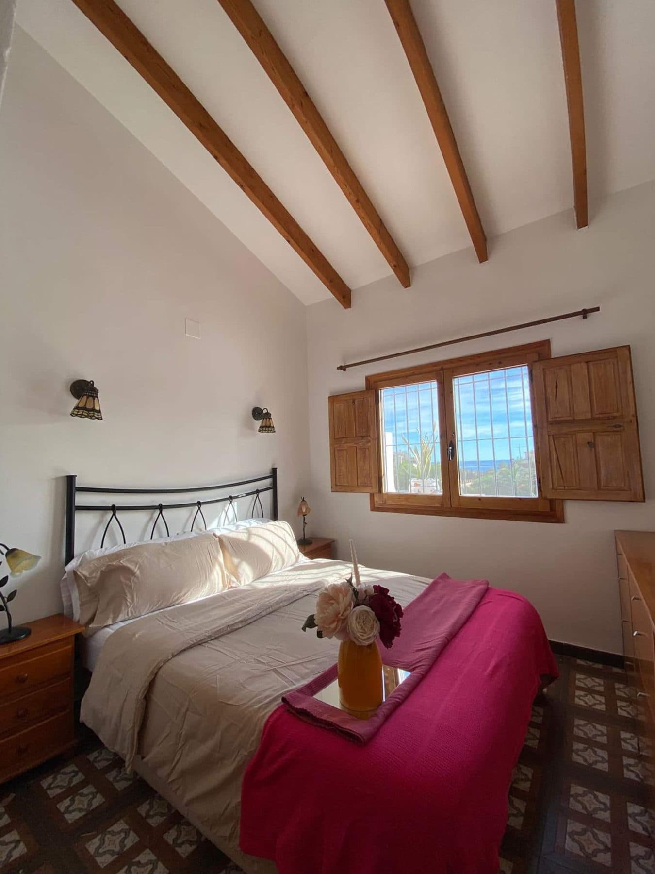 Second bedroom with wrought-iron double bed